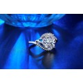 MSR281 White Gold Filled Ring With Simulated Bijoux Diamond Size 7