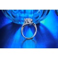 MSR281 White Gold Filled Ring With Simulated Bijoux Diamond Size 7