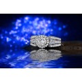 White Gold Filled Simulated Diamond Ring Size 8 US