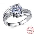 Solid Sterling Silver Ring With 1ct Simulated Diamond Size 7 US