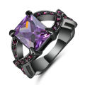 Foxy 10kt Black Gold Filled Ring With  Purple Amethyst (Feb birth stone) Size 6 US