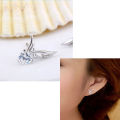 Excuisite Crystal Angel Wings Silver Womens Earrings