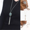 Foxy Retro Silver Turquoise Necklace