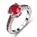 Divine 10kt White Gold Filled Ring WIth Ruby size 6 US (July Birthstone)