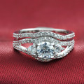 White Gold Filled Ring Set With 10K Simulated Diamonds