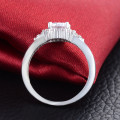 Captivating 10kt White Gold Filled Ring With Simulated Diamonds Size 6 US