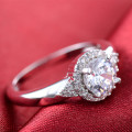 Captivating 10kt White Gold Filled Ring With Simulated Diamonds Size 6 US