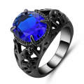 TREMENDOUS!! 10KT Black Gold Filled Simulated Sapphire Ring Size 9 US