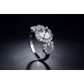 White Gold Filled Ring With 2.00ct Simulated Diamonds
