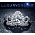 ENTICING!! 2ct Simulated Diamond Teardrop Shape Ring Size 7 US