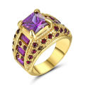 MACNIFICENT!!  Yellow Gold Filled Ring With Purple Amethyst Size 8 US
