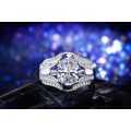 White Gold Filled Ring With 49 2ct Hand Crafted Simulated Diamonds