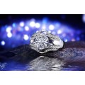 White Gold Filled Ring With 49 2ct Hand Crafted Simulated Diamonds