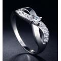 CHARMING!!  White Gold Filled Infinity Ring With 9 Hand Crafted Simulated Diamonds Size 6; 7 8 US