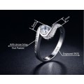 White Gold Filled Ring With 27 Simulated Diamonds
