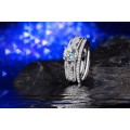 GORGEOUS!! Ring Set With 1,38ct  Simulated Diamonds Size 6; 7 US