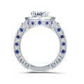 EXCELLENT!! Ring With 23 Simulated 1.00ct Diamonds And 56 Sapphires Size 6 US