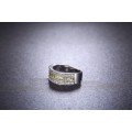 White Gold Filled Ring With Simulated Diamonds