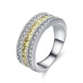 EXCUISITE!  Ring With 34 Simulated Diamonds And 13 Simulated Yellow Diamonds Size 6; 7; 8 US