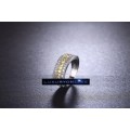 White Gold Filled Ring With Simulated Diamonds