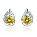 BEAUTIFUL! Simulated White And Yellow Diamond Stud Earrings