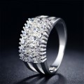 CAPTIVATING! Ring With 17 2,25 Carat Hand Crafted Simulated Diamonds Size 7 US