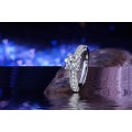LOVELY! Ring With 15 Hand Crafted Simulated Diamonds Size 7; 8 US