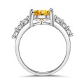 SPLENDID! Ring With 22 Simulated White Diamonds And 1x Simulated Yellow Diamond Size 6; 7; 8; 9 US