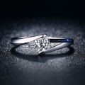 White Gold Filled Ring With 3 Simulated Diamonds