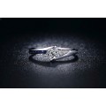 White Gold Filled Ring With 3 Simulated Diamonds