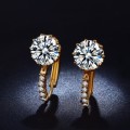 MARVELOUS! Hoop Earrings With 5 Simulated Diamonds