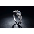 White Gold Filled Double Infinity Ring With Simulated Diamonds