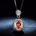 EXCUISITE!! Necklace With Handcrafted Simulated Diamonds And Simulated Citrine Stone
