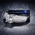White Gold Filled Ring With 35 1,25ct Simulated Diamonds