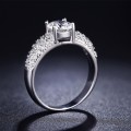White Gold Filled Ring With 35 1,25ct Simulated Diamonds