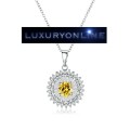 GORGEOUS!  Hand Crafted Simulated White Diamonds And Simulated Yellow Diamond Necklace