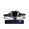 STUNNING! Simulated Black Diamond Ring Size 9 US