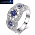 CAPTIVATING! Hand Crafted Ring With 44 Simulated Diamonds And 12 Simulated Sapphires Size 6; 7; 8 US