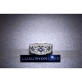 Hand Crafted Ring With 44 Simulated Diamonds
