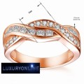 MAGNIFICENT!! Tocean Infinity Ring With 2,00ct  Simulated Diamonds Size 6 US
