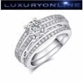 MARVELOUS! Ring Set With Simulated Diamonds Size 6; 7; 8 US