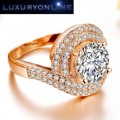 Rose Gold Filled Tocean Ring With Simulated Diamonds