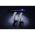 Hoop Earrings With 10 x 0,25ct Simulated Hand Crafted Diamonds