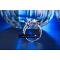 STUNNING! Ring With 25 1,38ct Simulated Diamonds Size 6; 8 US