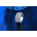 AMAZING! Ring With Hand Crafted 0.75 ct Simulated Diamonds Size 7 US