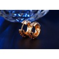 GORGEOUS! 17mm Hoop Earrings With 9 0,25ct Simulated Diamonds