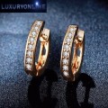 GORGEOUS! 13mm Hoop Earrings With 8 0,25ct Simulated Diamonds