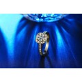 LOVELY! Ring With 27 1,75ct  Hand Crafted Simulated Diamonds Size 6; 7 US