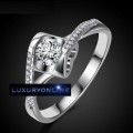 BEAUTIFUL! Ring With 10 1,27ct Simulated Diamonds Size 6; 7; 8; 9 US