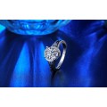 White Gold Filled Ring With 2,00ct Simulated Diamonds